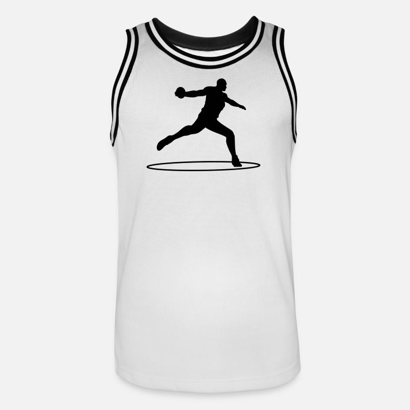 Lanceur de disque - Maillot de basket Homme - blanc/noir