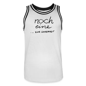 Noch eine...zur Sicherheit 2 - Männer Basketball-Trikot - Weiß/Schwarz - Vorne - AI Model Male 185 dark (185cm)