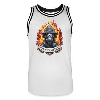 Firefighter Feuerwehr Feuerwehrmann - Men's Basketball Jersey - white/black - Front - AI Model Male 185 dark (185cm)