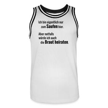 Marry Bride - Men's Basketball Jersey - white/black - Front - AI Model Male 185 dark (185cm)
