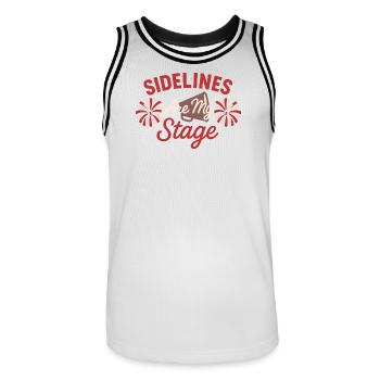Cadeau du club de pom-pom girls - Maillot de basket Homme - blanc/noir - Devant - AI Model Male 185 dark (185cm)