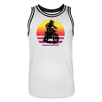 Direkte Motocross Aussage - Männer Basketball-Trikot - Weiß/Schwarz - Vorne - AI Model Male 185 dark (185cm)