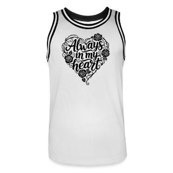 Tatouage Calligraphie Design Tu es ma paix - Maillot de basket Homme - blanc/noir - Devant - AI Model Male 185 dark (185cm)