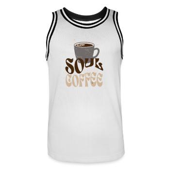 Kaffeeliebhaber - Spruch - Männer Basketball-Trikot - Weiß/Schwarz - Vorne - AI Model Male 185 dark (185cm)