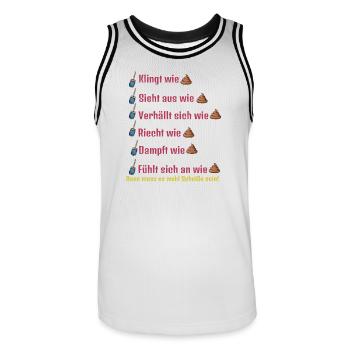 Klingt wie, Sieht aus wie ... - Männer Basketball-Trikot - Weiß/Schwarz - Vorne - AI Model Male 185 dark (185cm)