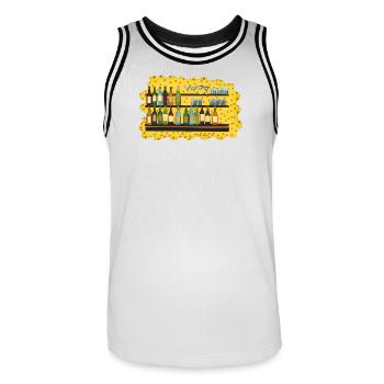 Barregal Cheese Evening Illustration - Men's Basketball Jersey - white/black - Front - AI Model Male 185 dark (185cm)