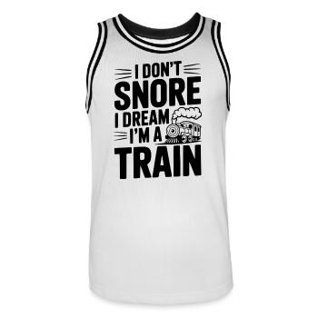 Je ne ronfle pas, je rêve que je suis un train - Maillot de basket Homme - blanc/noir - Devant - AI Model Male 185 dark (185cm)