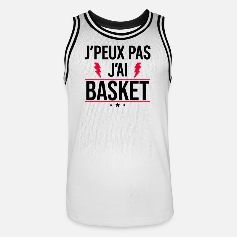 Non posso, ho basket, umorismo, basket. - Maglia da basket per uomo - bianco/nero