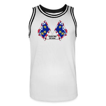 Texte du Centre-Val de Loire - Maillot de basket Homme - blanc/noir - Devant - AI Model Male 185 dark (185cm)