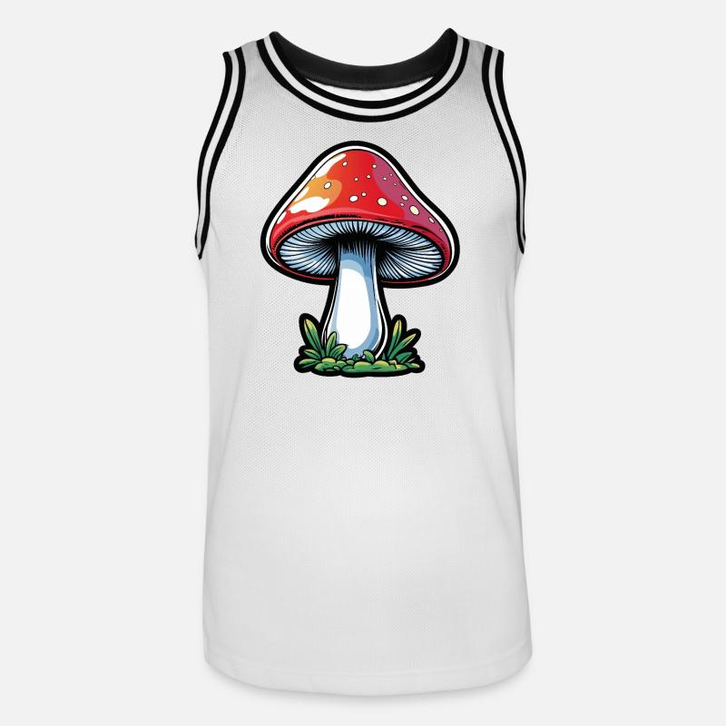Conception du Popart Red Toadstool - Maillot de basket Homme - blanc/noir