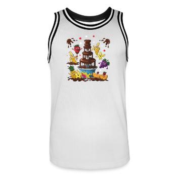 Chocolate Fountain Fruit Friends Design - Men's Basketball Jersey - white/black - Front - AI Model Male 185 dark (185cm)