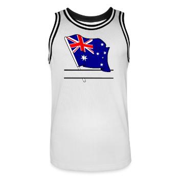 Vlaggen_Australie_ - Maillot de basket Homme - blanc/noir - Devant - AI Model Male 185 dark (185cm)