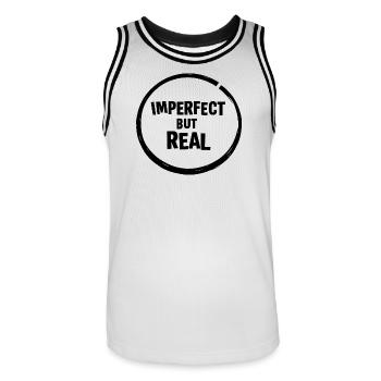 NightSilhouette Minimal Shape - Men's Basketball Jersey - white/black - Front - AI Model Male 185 dark (185cm)