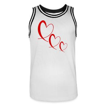 HERZ. VALENTINSTAG. HERZ. ICH LIEBE DICH. ICH LIEBE - Männer Basketball-Trikot - Weiß/Schwarz - Vorne - AI Model Male 185 dark (185cm)
