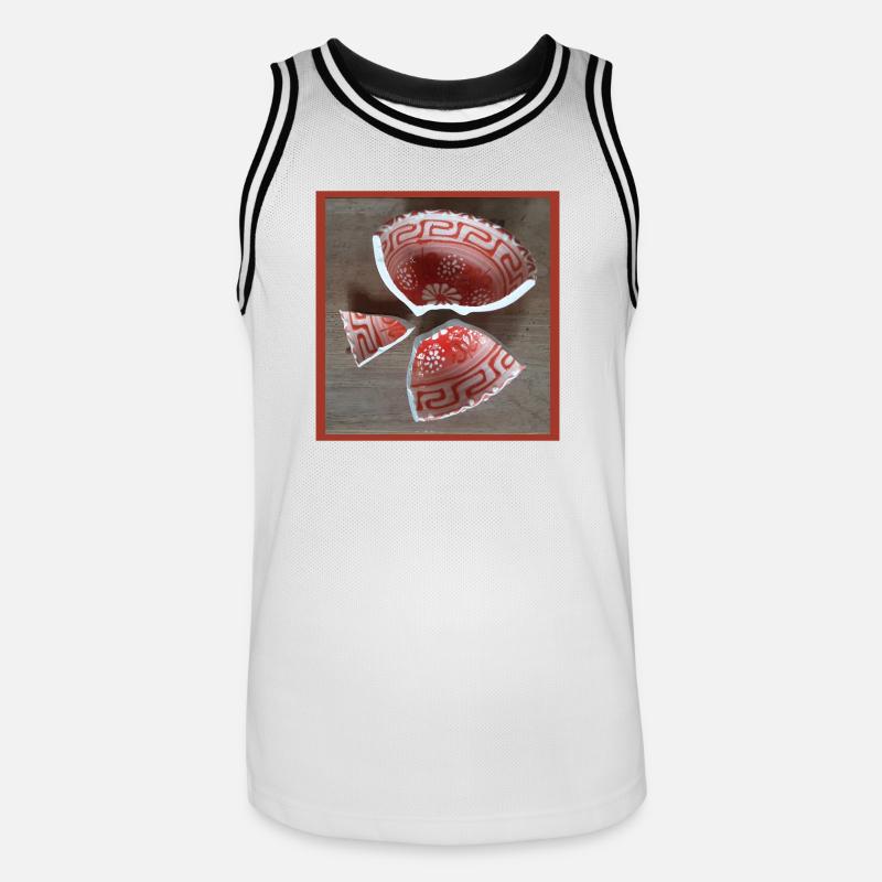 Broken Shell Patterning - Men's Basketball Jersey - white/black