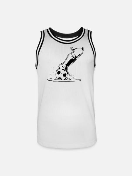 Soccer Shot Closeup Kick Vector - Men's Basketball Jersey - white/black