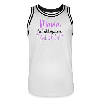 Maria Geburtstagsqueen Seit 2006 Geburtstag Design - Männer Basketball-Trikot - Weiß/Schwarz - Vorne - AI Model Male 185 dark (185cm)