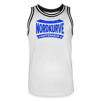 Hoffenheim Nordkurve Stadion Fan Hoodie, Shirt - Männer Basketball-Trikot - Weiß/Schwarz - Vorne - AI Model Male 185 dark (185cm)