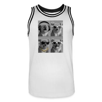 Koala - Männer Basketball-Trikot - Weiß/Schwarz - Vorne - AI Model Male 185 dark (185cm)