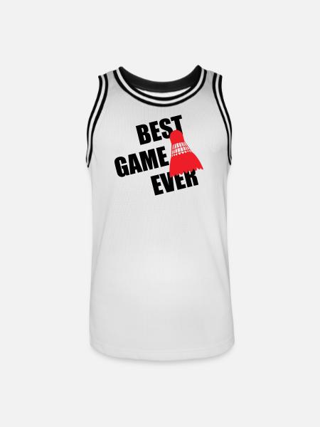 Badminton Best Game Ever - Men's Basketball Jersey - white/black