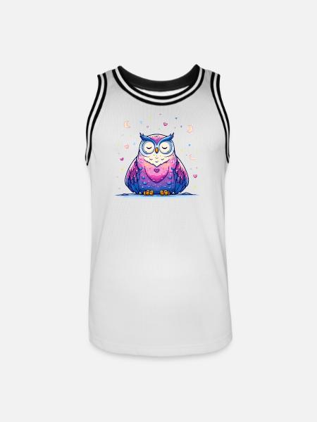 Moonlight Owl Love - Men's Basketball Jersey - white/black
