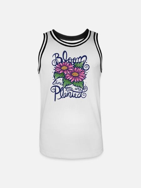 Bloom Where You Are Planted Sunflowers - Men's Basketball Jersey - white/black