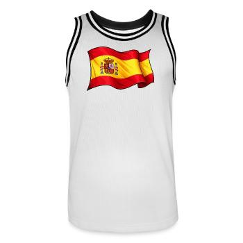 Spanish Flag Wave Design - Men's Basketball Jersey - white/black - Front - AI Model Male 185 dark (185cm)
