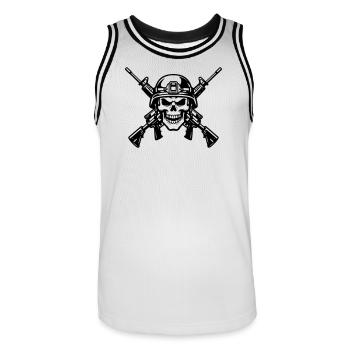 Guerre - Maillot de basket Homme - blanc/noir - Devant - AI Model Male 185 dark (185cm)