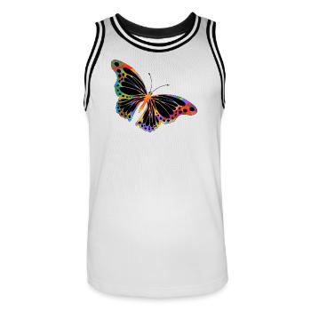 Schmetterling - Männer Basketball-Trikot - Weiß/Schwarz - Vorne - AI Model Male 185 dark (185cm)
