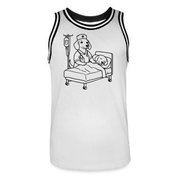 klinik hunde krankenpflege dog edition - Männer Basketball-Trikot - Weiß/Schwarz - Vorne - AI Model Male 185 dark (185cm)