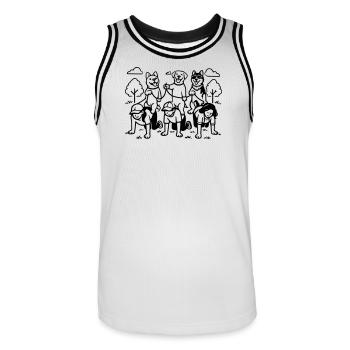 Dog Dog Edition dog rules - Men's Basketball Jersey - white/black - Front - AI Model Male 185 dark (185cm)