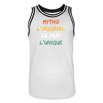 Mytho Original The True Unique - Men's Basketball Jersey - white/black - Front - AI Model Male 185 dark (185cm)