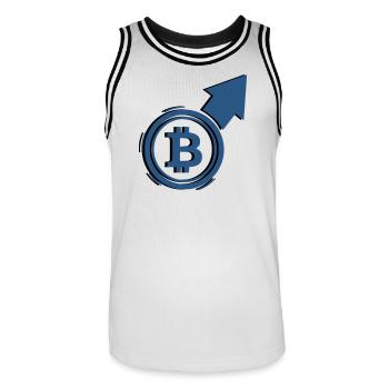 Bitcoin Bull Run Arrow To The Moon - Maillot de basket Homme - blanc/noir - Devant - AI Model Male 185 dark (185cm)