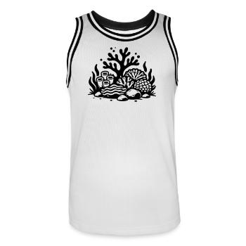 Symbole corallien Océan récif corallien - Maillot de basket Homme - blanc/noir - Devant - AI Model Male 185 dark (185cm)