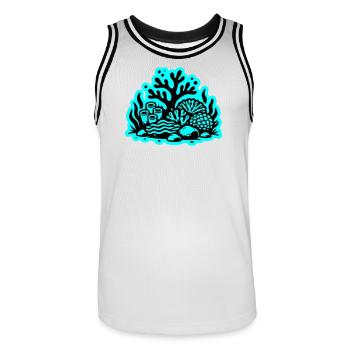 Coral Reef Ocean Coral Icon - Men's Basketball Jersey - white/black - Front - AI Model Male 185 dark (185cm)