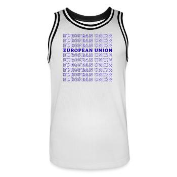 UNION EUROPÉENNE - Maillot de basket Homme - blanc/noir - Devant - AI Model Male 185 dark (185cm)