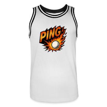 Ping Pong - Tennis de Table - Maillot de basket Homme - blanc/noir - Devant - AI Model Male 185 dark (185cm)