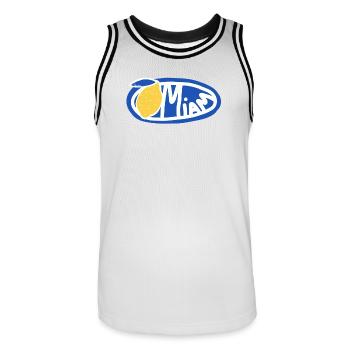 Citron Miam Bleu Logo Oval Rétro - Maillot de basket Homme - blanc/noir - Devant - AI Model Male 185 dark (185cm)