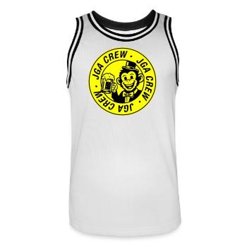 Enterrement de vie de garçon du groupe Bachelor Crew Singe - Maillot de basket Homme - blanc/noir - Devant - AI Model Male 185 dark (185cm)