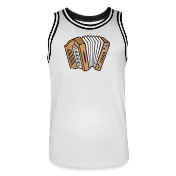 Styrian Accordion Squeeze Accordion - Men's Basketball Jersey - white/black - Front - AI Model Male 185 dark (185cm)