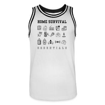 Plan d’urgence - apocalypse - Maillot de basket Homme - blanc/noir - Devant - AI Model Male 185 dark (185cm)