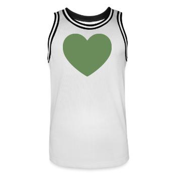 green heart green gift valentine's day - Men's Basketball Jersey - white/black - Front - AI Model Male 185 dark (185cm)