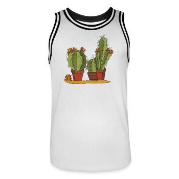 Flowers - Men's Basketball Jersey - white/black - Front - AI Model Male 185 dark (185cm)
