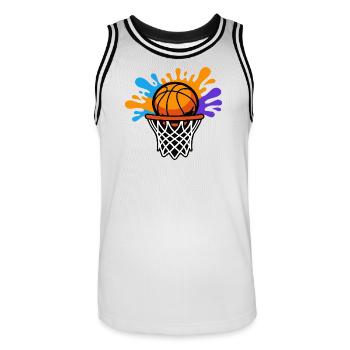 Basketball Splash Dunk Design graphique - Maillot de basket Homme - blanc/noir - Devant - AI Model Male 185 dark (185cm)