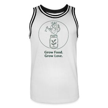 Organic horticulture, sustainable agriculture - Men's Basketball Jersey - white/black - Front - AI Model Male 185 dark (185cm)