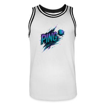 Ping Pong - Tennis de Table - Maillot de basket Homme - blanc/noir - Devant - AI Model Male 185 dark (185cm)