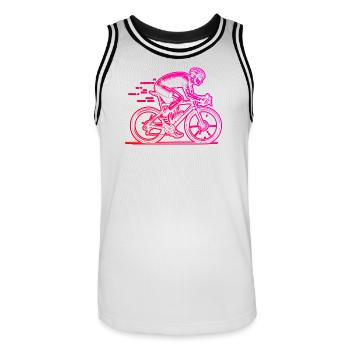 Cool road bike inspiration - Men's Basketball Jersey - white/black - Front - AI Model Male 185 dark (185cm)