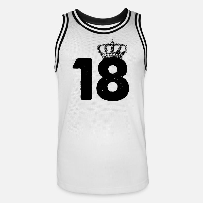 18 Krone - Männer Basketball-Trikot - Weiß/Schwarz