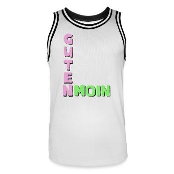 Guten moin Good morning - Männer Basketball-Trikot - Weiß/Schwarz - Vorne - AI Model Male 185 dark (185cm)