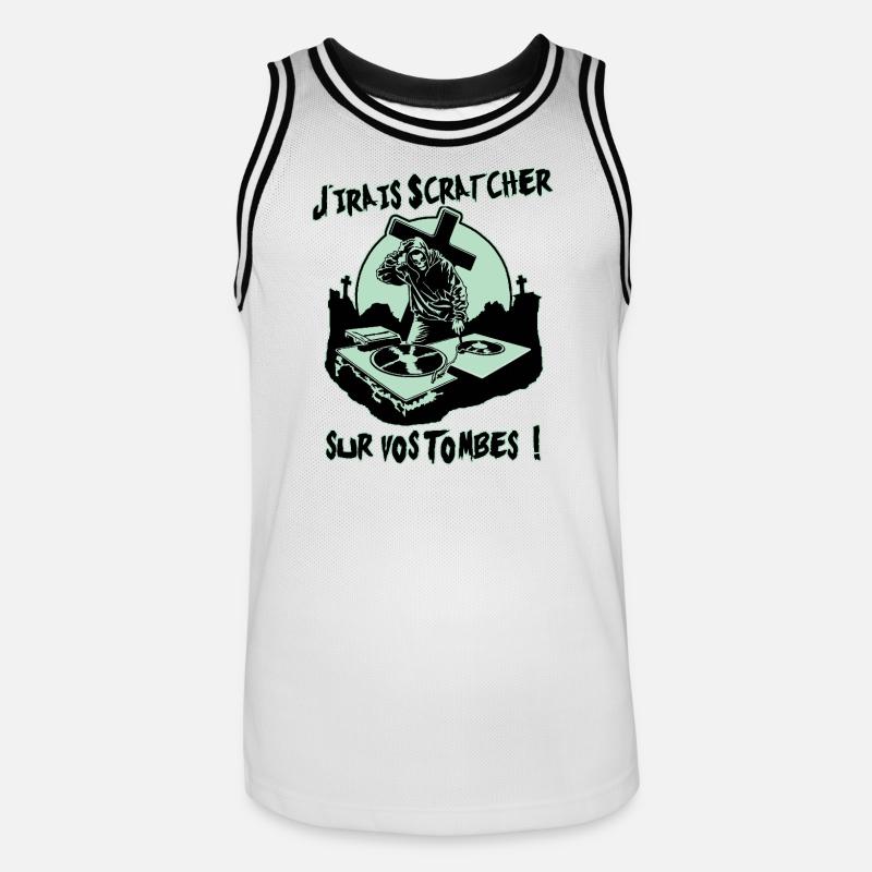 ICH WERDE AUF EURE GRÄBER KRATZEN! - Männer Basketball-Trikot - Weiß/Schwarz